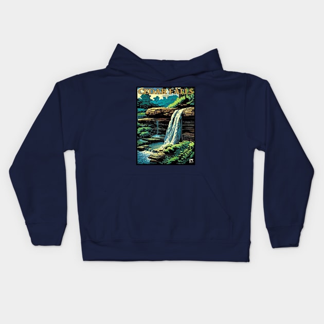 Cedar Falls, Ohio Kids Hoodie by cloudlanddesigns